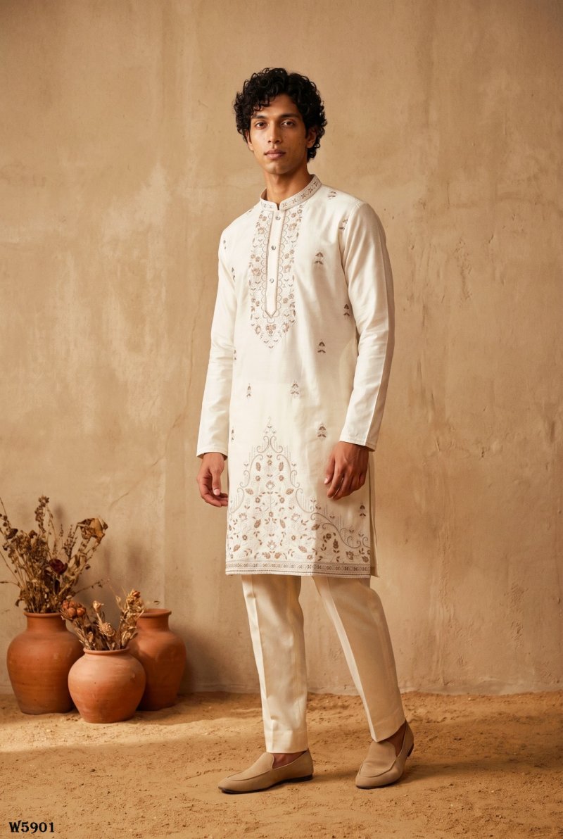 Outluk Wedding Vol 59 Silk Mens Kurta With Pajama 